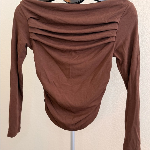 None Tops - Chic Brown Long Sleeve Top